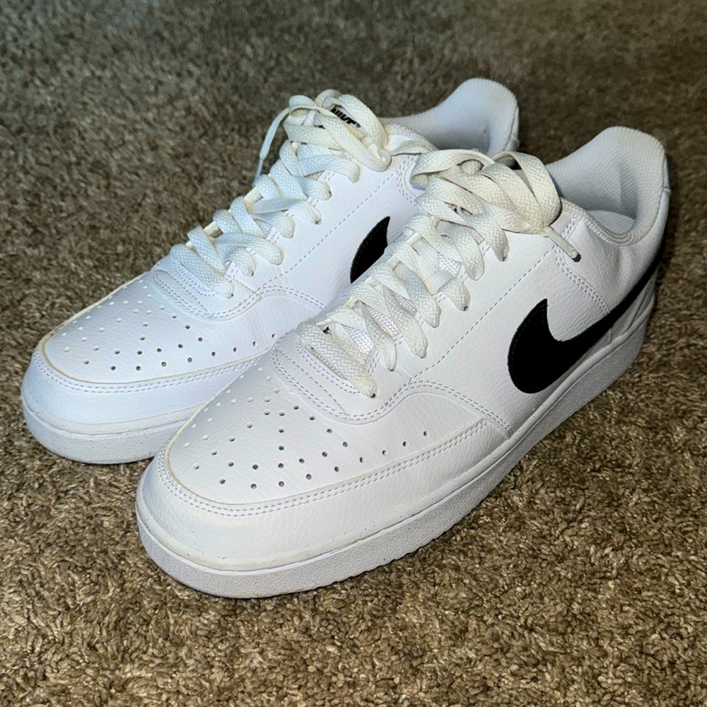 Men’s size 10 Nike court visions (no box) white with black swoosh worn once.